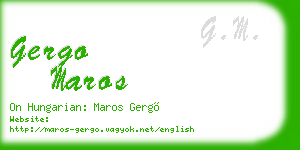gergo maros business card
