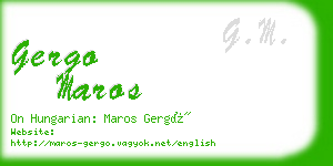 gergo maros business card